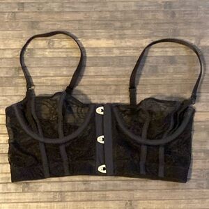 TOBI Black Lace Bustier Bra Size Small